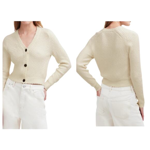 Madewell Sweaters - Madewell Boucle-Knit V-Neck Cardigan Sweater in Antique Cream Size Medium